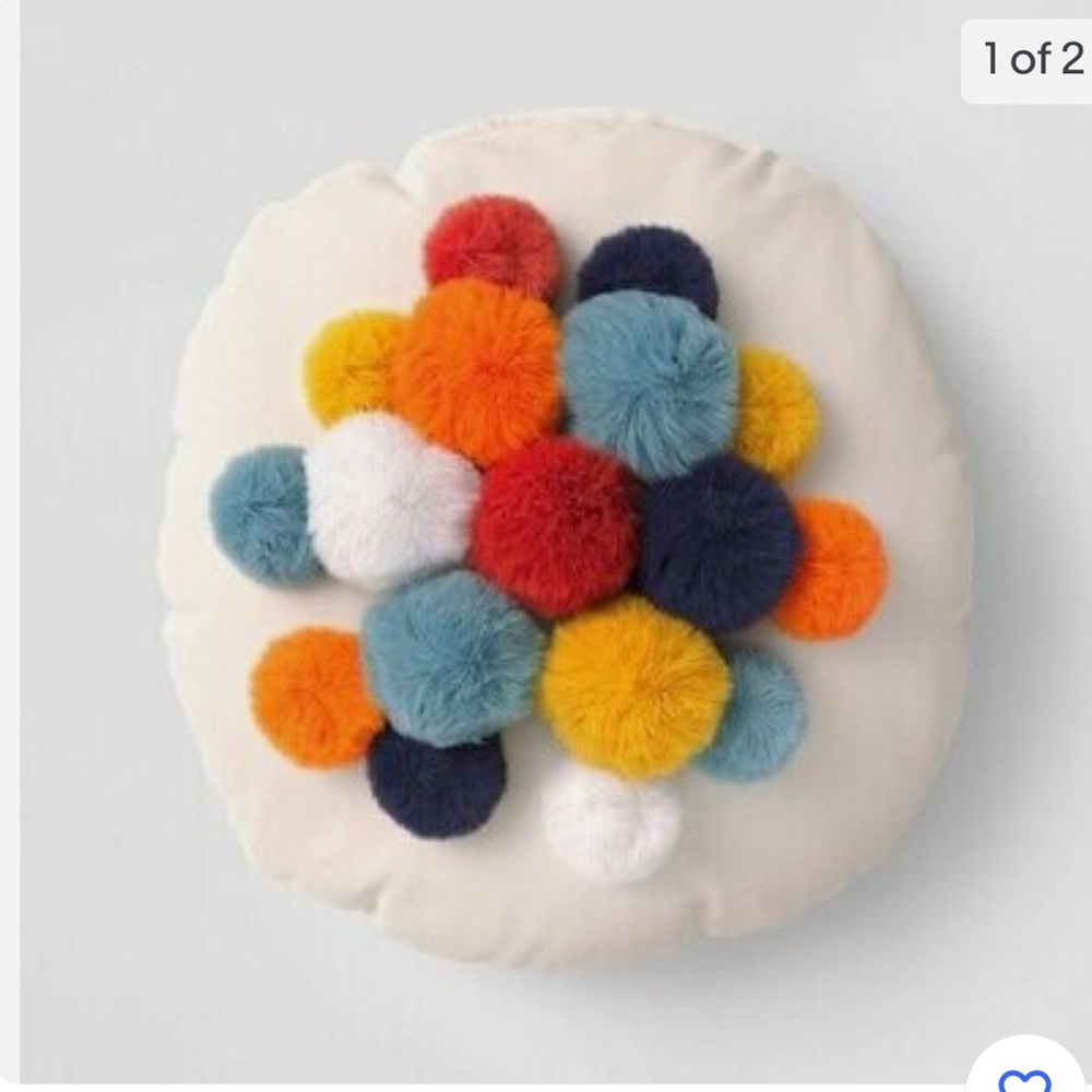 Opalhouse Amber Pom Pom Round Throw Pillow